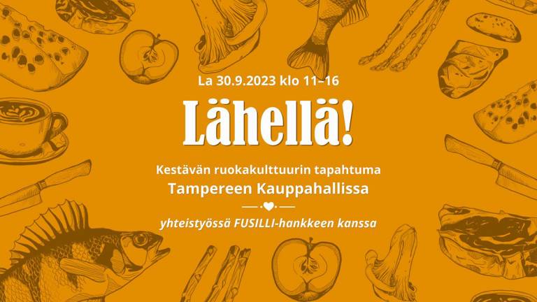 Lähellä-tapahtuman tiedot ja vihanneksia.